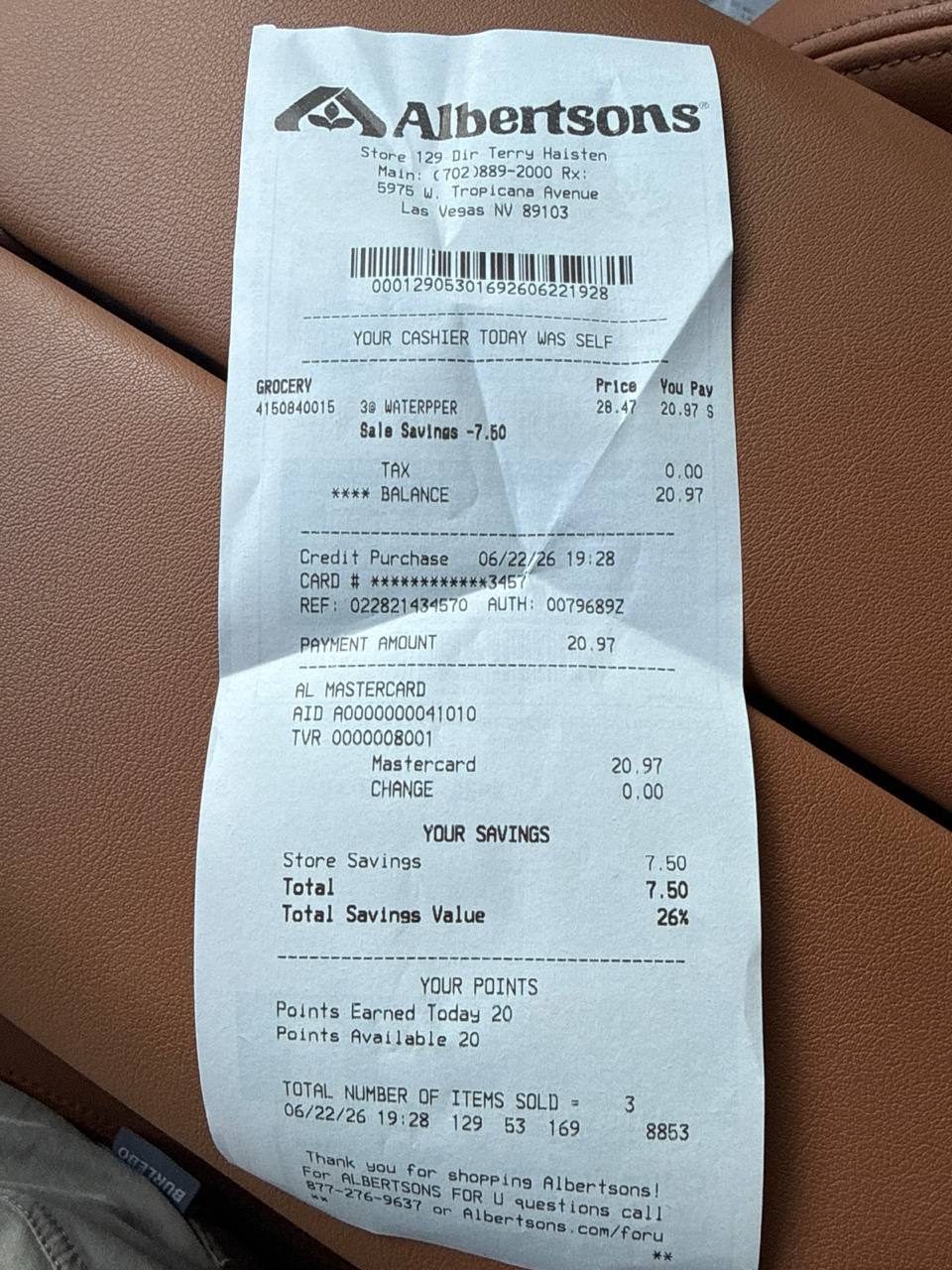 Albertsons Receipt
