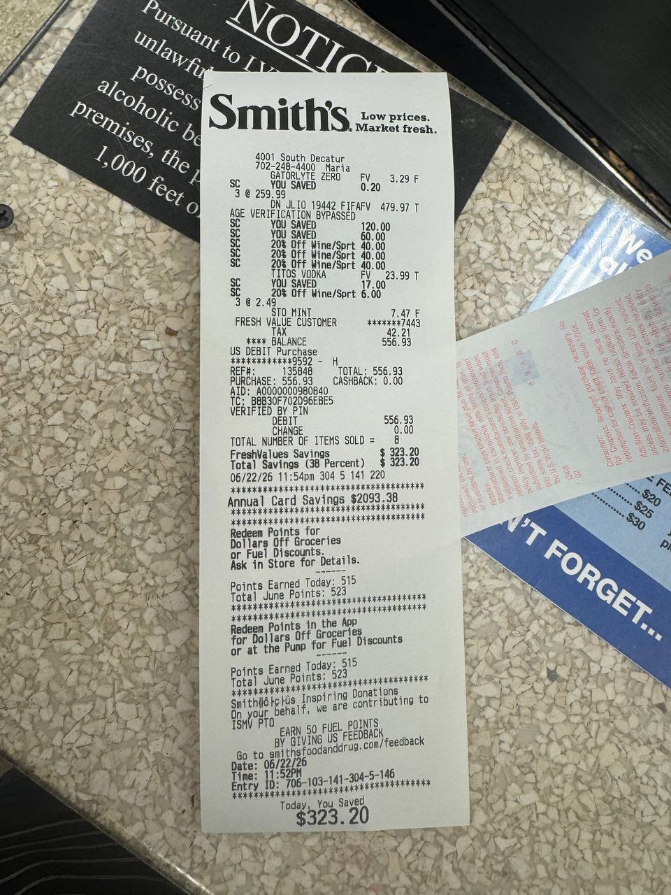 Smith's Receipt