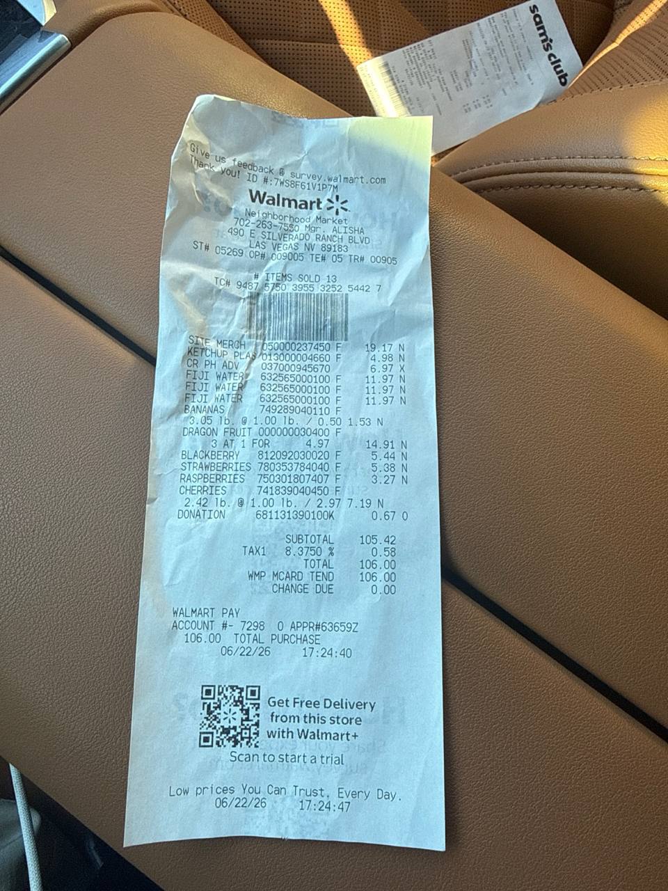 Walmart Receipt
